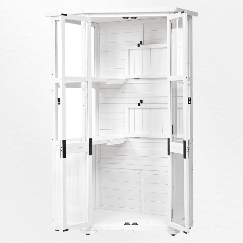 37"W X 28"D Growing Rack Greenhouse With Adjustable Shelves, White