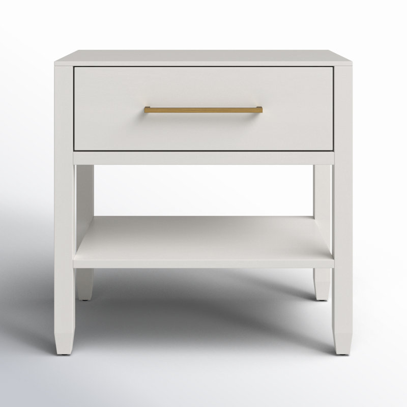 28'' W Solid Wood Nightstand, White