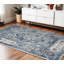 Tapis gris tissé à la machine 4 pi x 6 pi Medallion