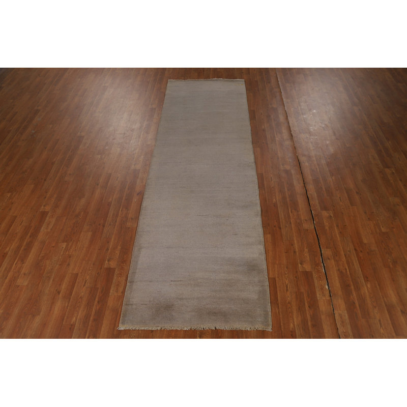 Tapis de couloir moderne brun clair Gabbeh 3 x 10