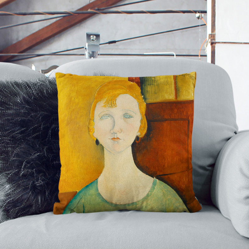 Portrait Of A Girl Vol.5 By Amedeo Modigliani Square Throw Cushion, 55cm H x 55cm W x 20cm D