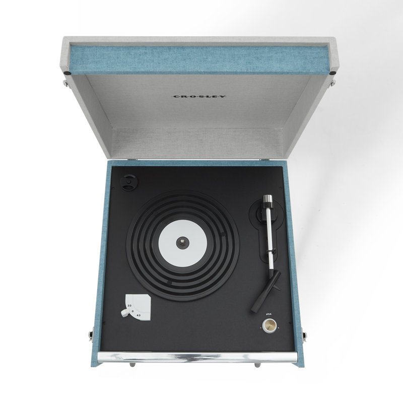 Dansette Portable 2 - Speed Turntable Decorative Record Player with Bluetooth, Tourmaline
