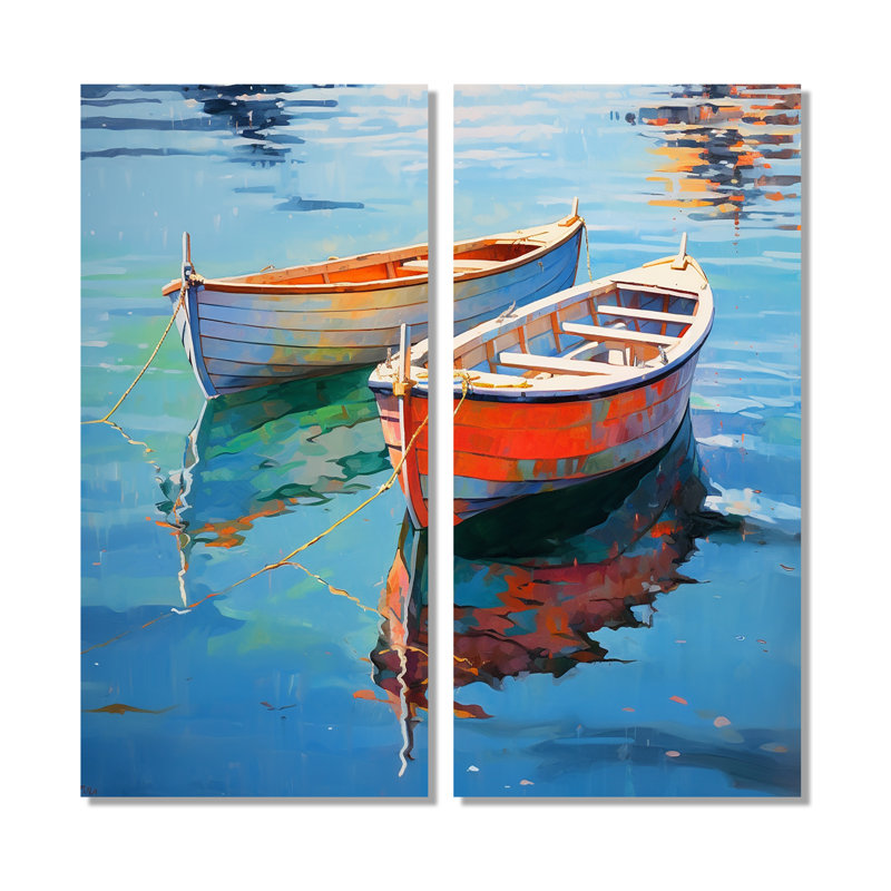 «Boat Harmonic Waters - Transport Boat», reproduction d'art sur toile, H 32 po x l 32 po, Toile tendue, Ne s’applique pas