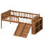 Structure de lit simple avec tablette de rangement, structure de lit en bois avec glissière et échelle, lit plateforme simple avec garde-corps, aucun sommier requis, assemblage facile-1833741493