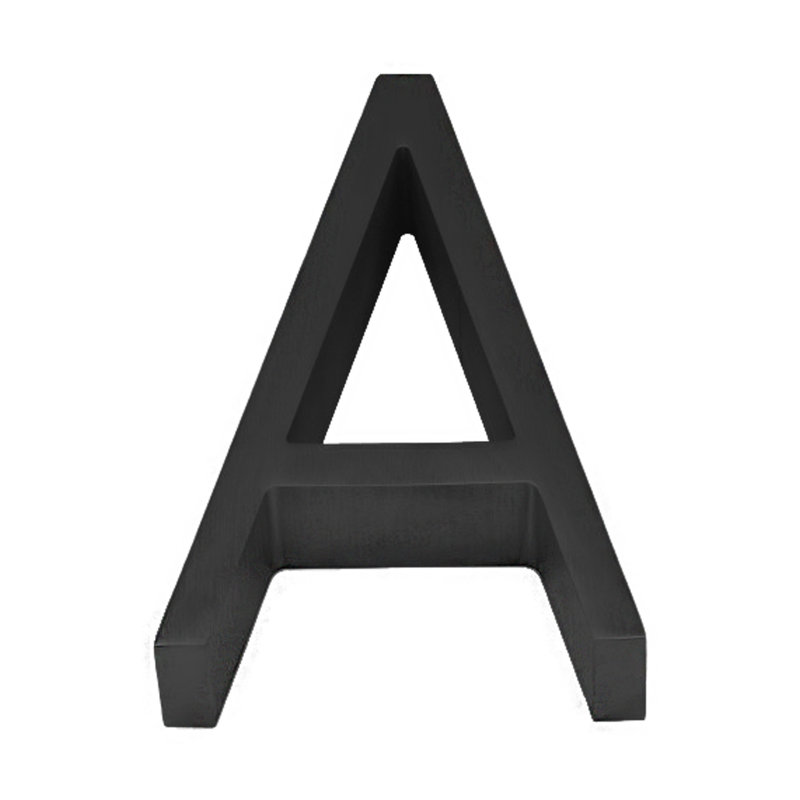 5" Floating Mount House Letter, A, Satin Stainless Steel