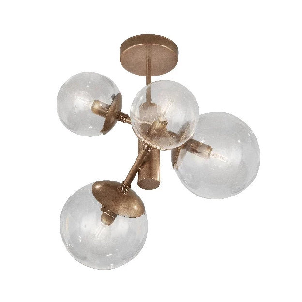 Plafonnier semi-encastré 4 lumières Global, Bronze