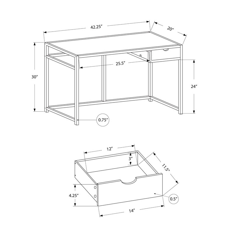 Metal 30'' h x 20'' w Student Computer Desk, Taupe