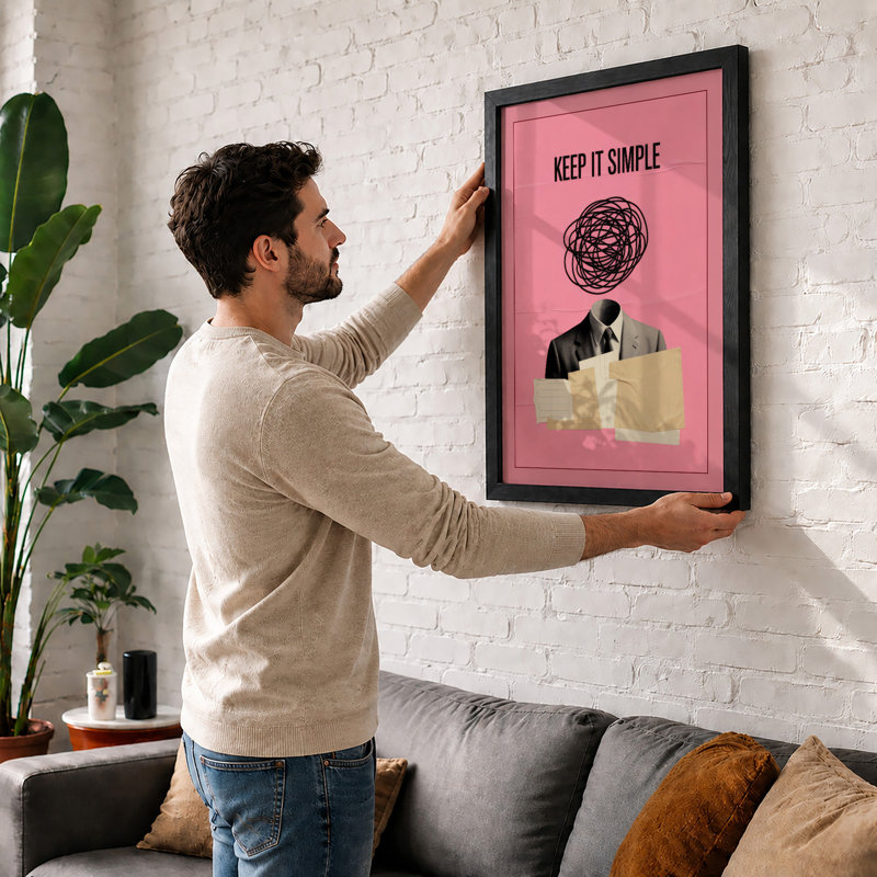 Keep It Simple Eclectic - Framed Print, A1 - 84.1 x 59.4 cm, Oak