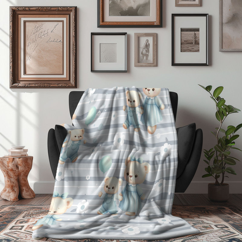 Maman ours - couverture en sherpa de qualité supérieure 1 pièce, L 50 po x L 60 po