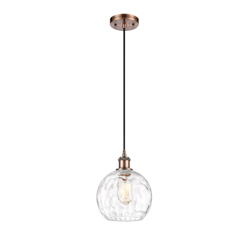 Luminaire suspendu sphère 1 lumière Roxane, Ampoule non incluse, H 10 po x l 8 po x P 8 po, Cuivre antique