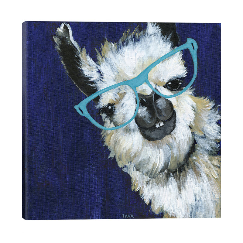 Gentleman Llama - Wrapped Canvas Painting, 45.72 cm H x 45.72 cm W x 3.175 cm D