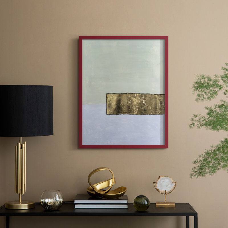Impression encadrée Colorfield Compliment III - bois massif, H 30 po x l 24 po, Rouge