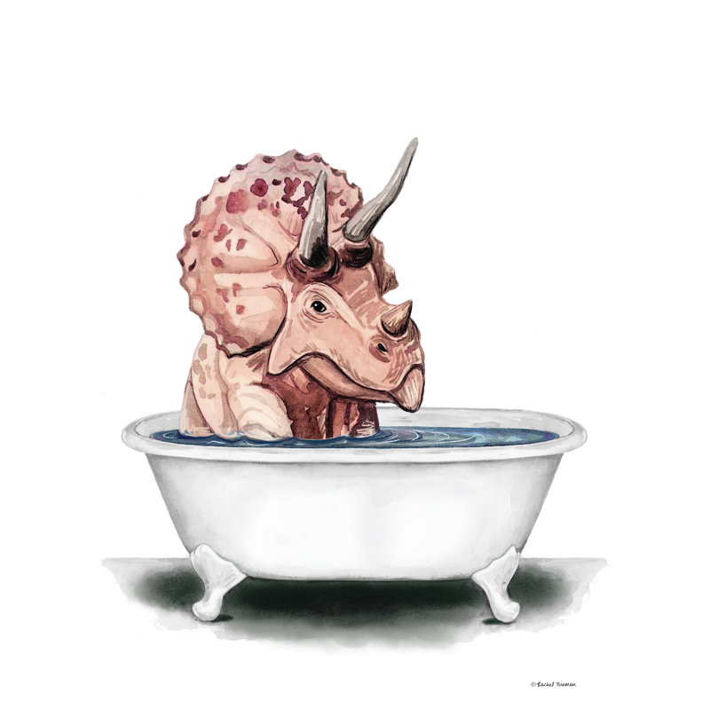 «Dino Bath I On Canvas» par Rachel Nieman, reproduction, H 36 po x l 24 po