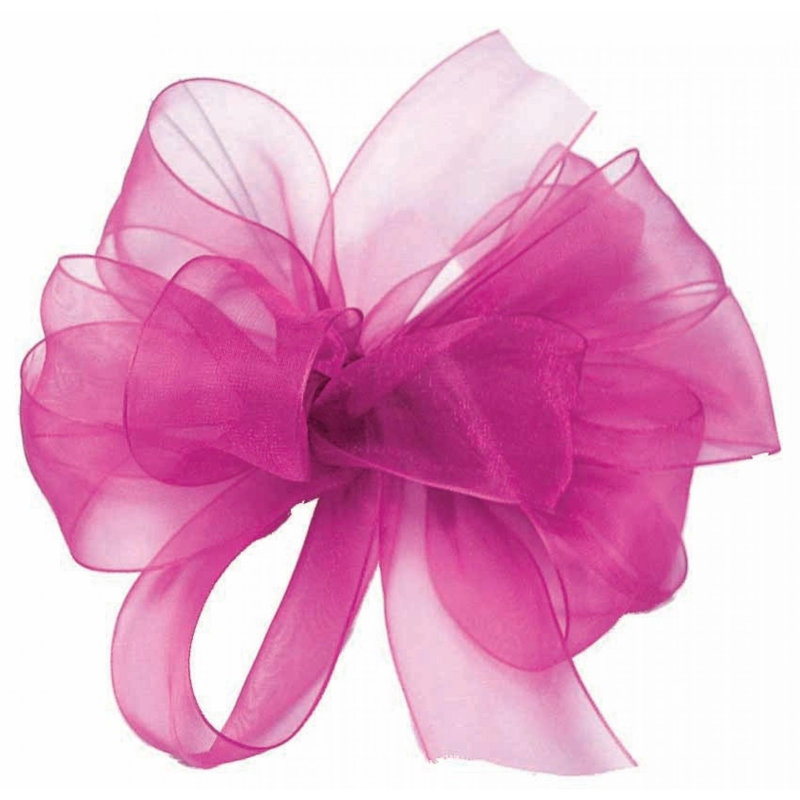 Ruban en mousseline de soie 5/100 po X100Yds, Fuschia
