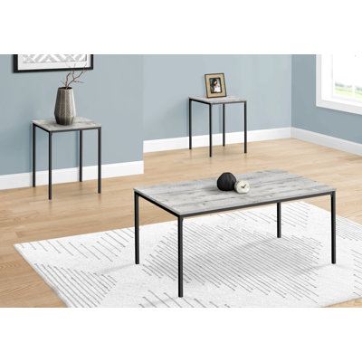 Table Set, 3Pcs Set, Coffee, End, Metal
