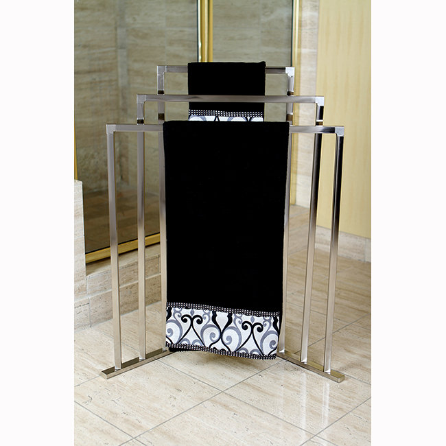 Kingston Brass Edenscape Freestanding 3-Tier Towel Rack, Brushed Nickel