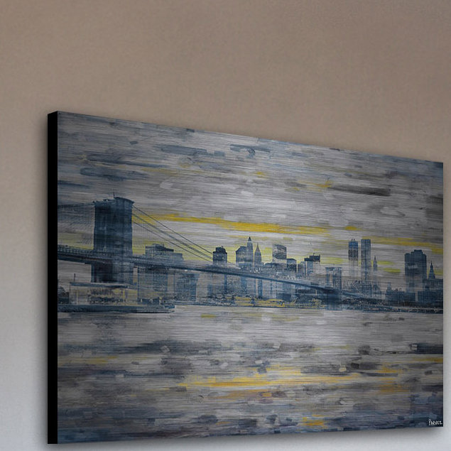 "from across the water" par parvez taj-impression sans cadre sur métal, 40" H x 60" L x 1,5" D