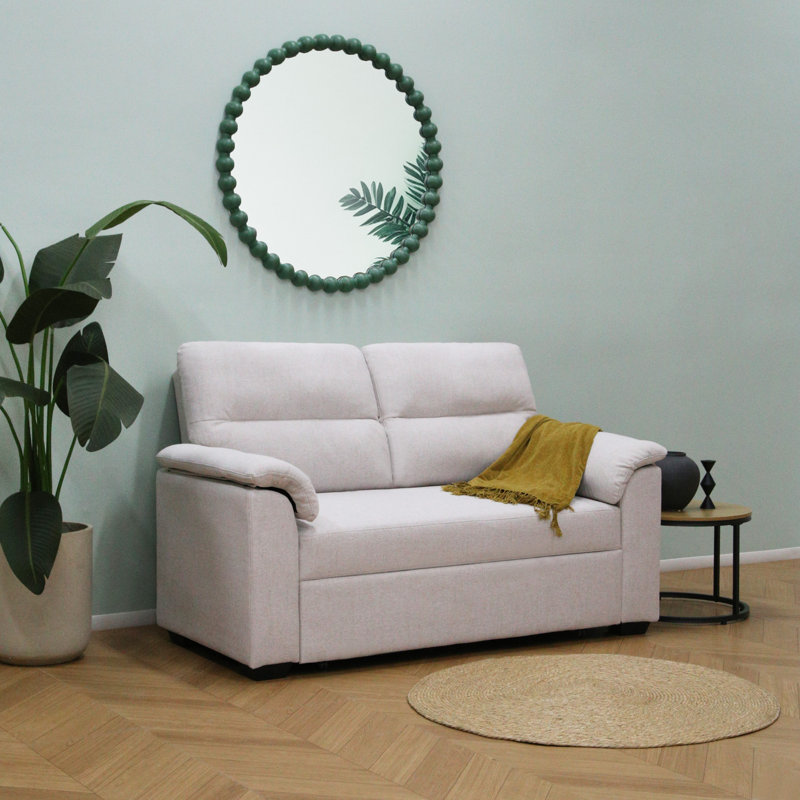 2 Seater Fabric Sofa Bed, Beige