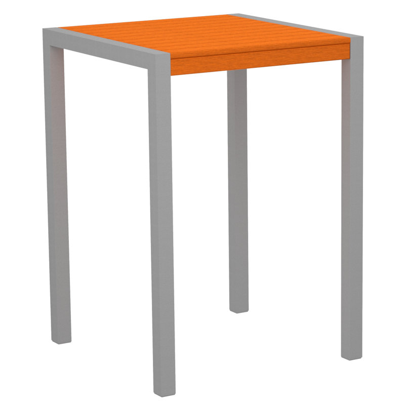 Table de bar POLYWOOD MOD 30 ", Argent texturé, Tangerine