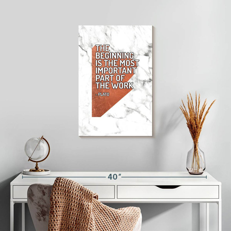 «Beautiful Beginnings», citation célèbre, H 24 po x l 16 po