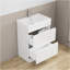 Ensemble de meuble-lavabo 24 po avec lavabo, meuble-lavabo à 2 tiroirs, armoire de salle de bain autoportante à assemblage rapide, système de fermeture en douceur, cuve en céramique à bords épais unique, conception sans poignée, blanc brillant