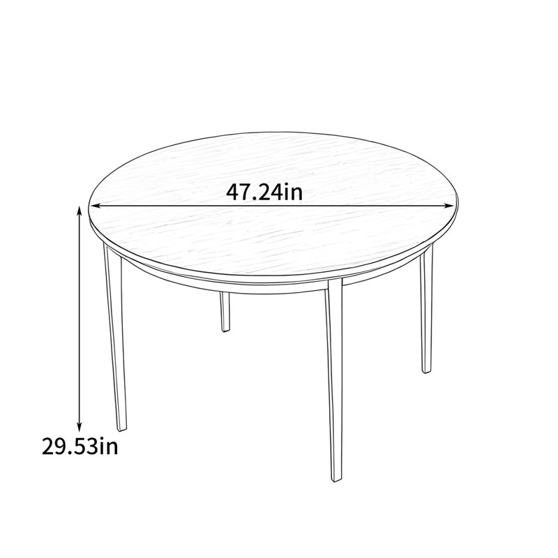 Table ronde Wabi-sabi, H 29,53 po x L 47,24 po x l 47,24 po