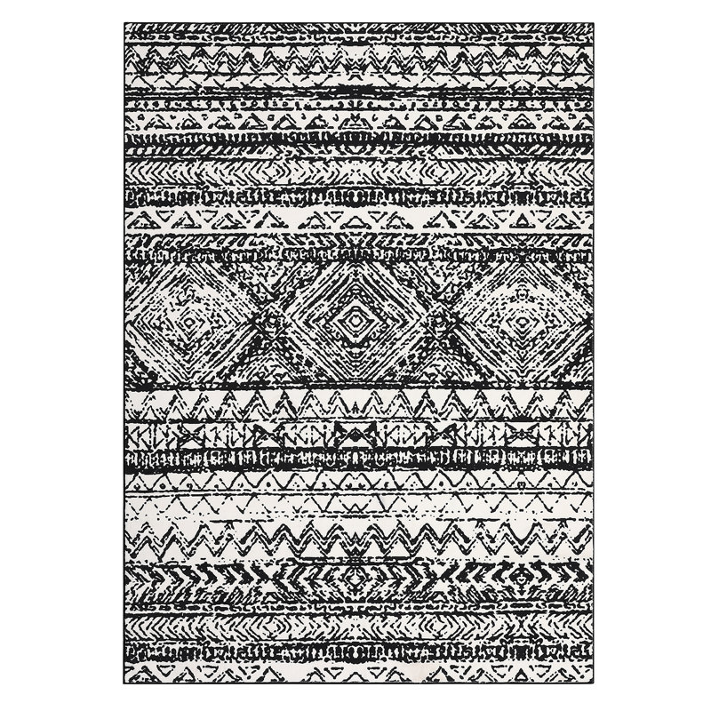 Boho Machine Washable Rug with Rubber Backing for Living Room Large Non-Slip Dining Room Rug Easy-Cleaning Floor Carpet for Bedroom Office Nursery Playroom