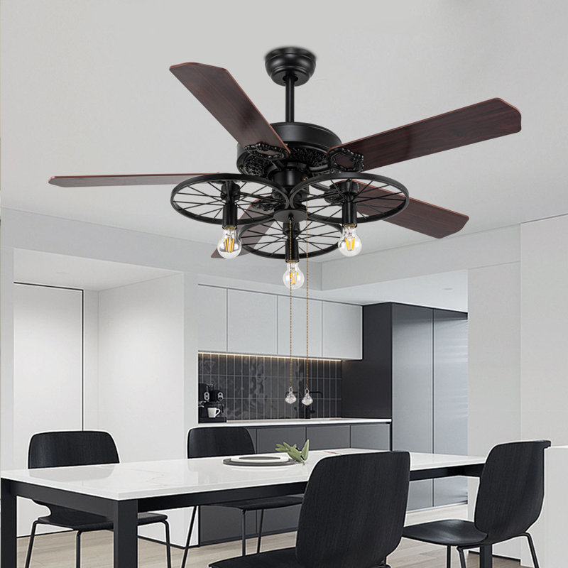 Ventilateur de plafond rustique avec lumière