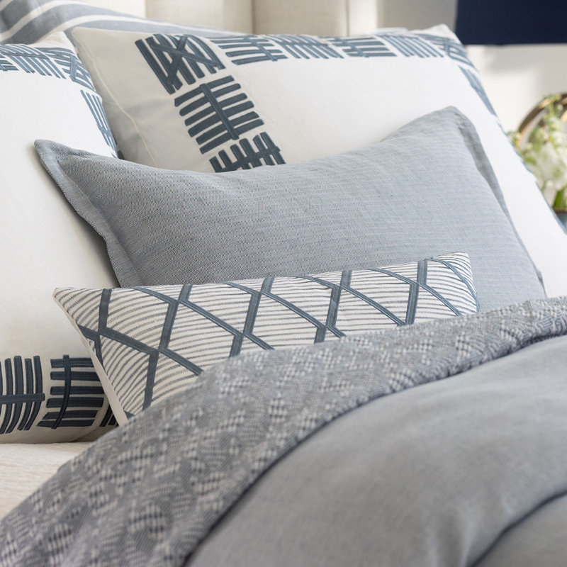 Brook Linen Lumbar Pillow Cover & Insert, 14" x 22"