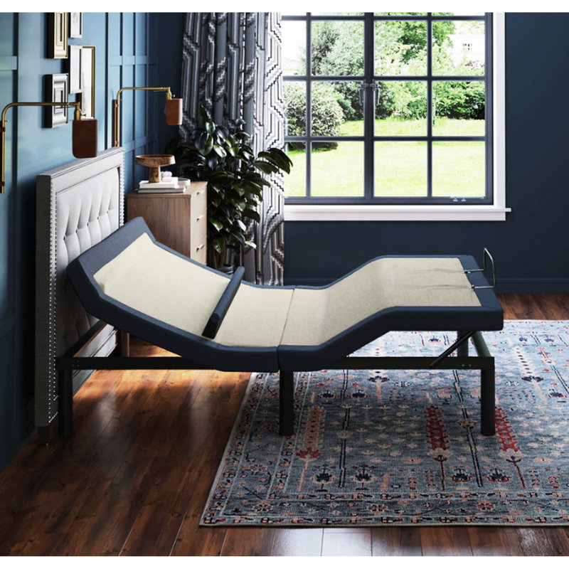 Base de lit réglable Os65: soutien lombaire, préréglage de ronflement, 2 pieds inclinables et rechargeables, mémoire