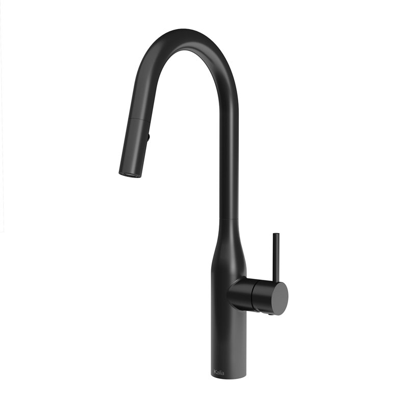 Robinet de cuisine à poignée simple Kaviar, Noir