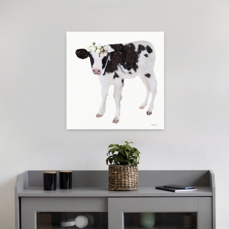 Art de fleur de vache Rosie, H 18 po x l 18 po