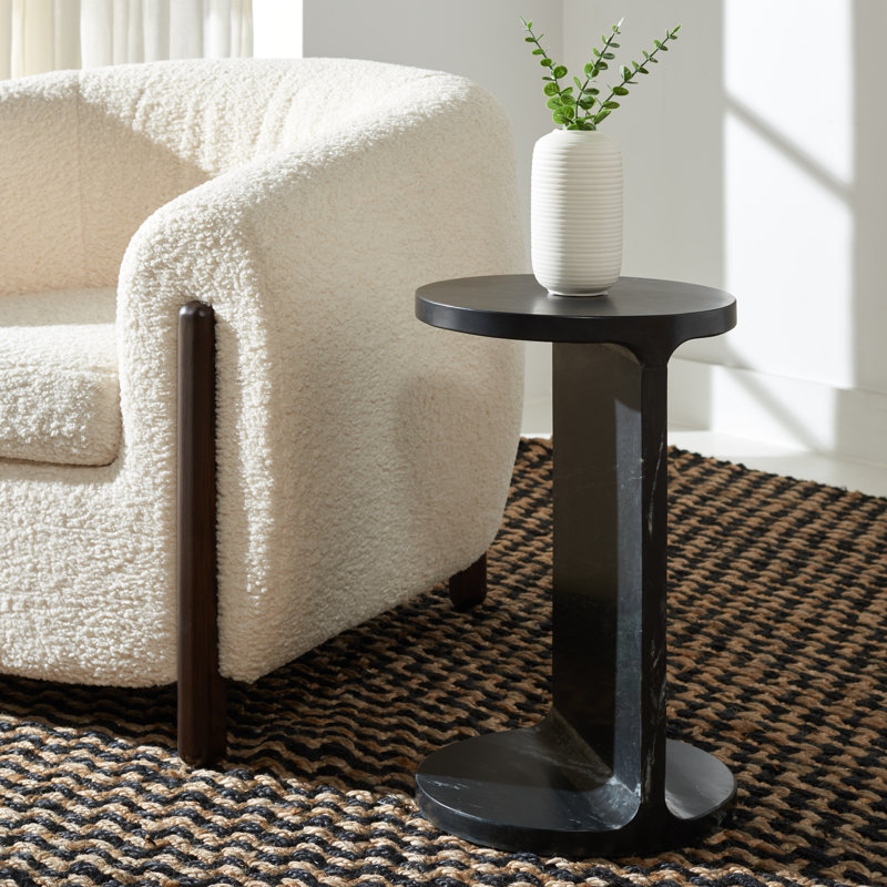 Hatteras Marble End Table, Black