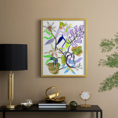 Fleur du sort II, reproduction encadrée - bois massif