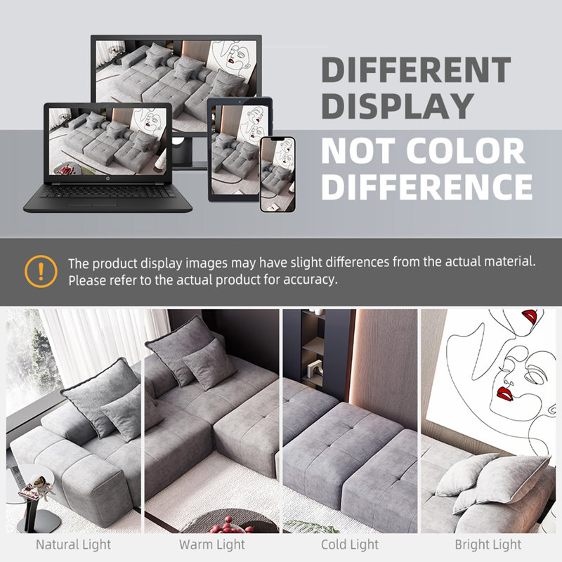 Canapé modulaire surdimensionné Modern, Gris