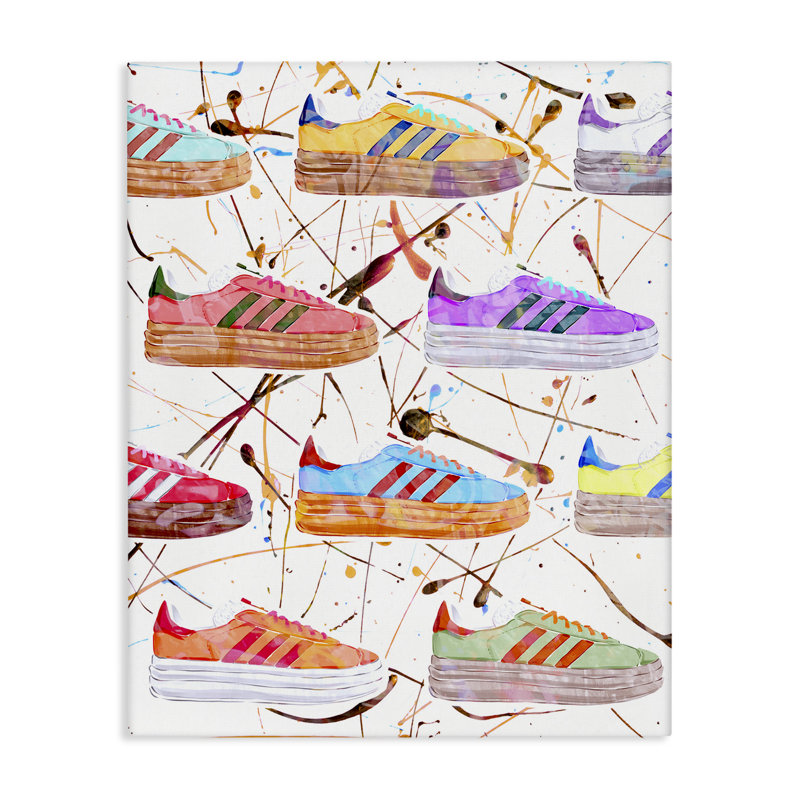 "Abstract Splatter Sneakers", art mural par Ziwei Li, H 48 po x l 36 po