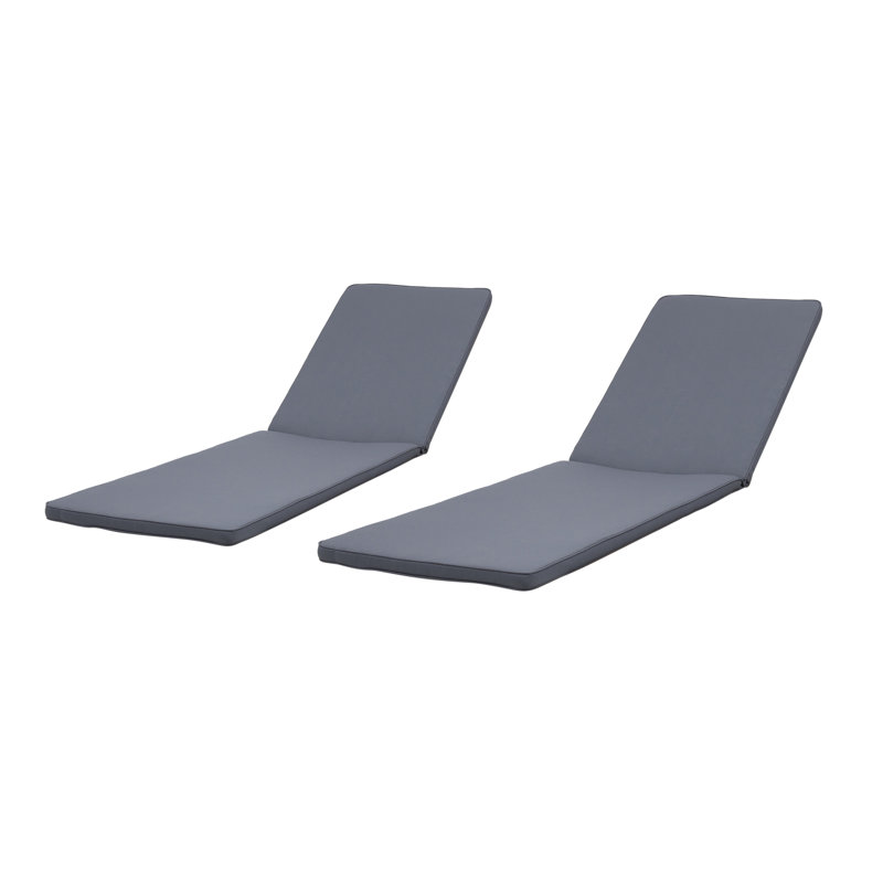 Coussin de chaise longue d'extérieur en tissu, Gris foncé, 2