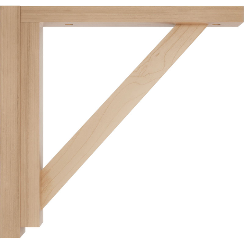Traditional Wood Shelf Bracket, Alder, 10.25" H x 2.5" W x 10.75" D
