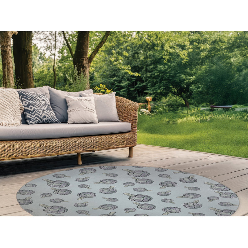 Tapis d'été Summer Artichaut, Rond 5 pi