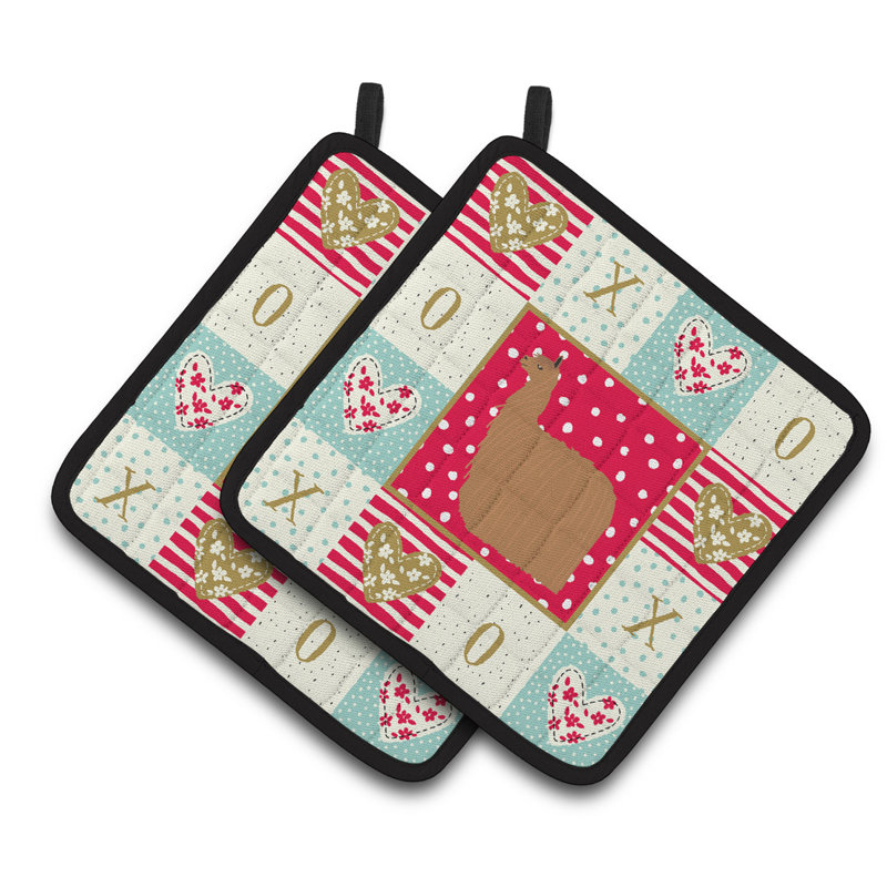 Ensemble de cuisinier poignée 2 pièces caroline trésors d’amour, Alpaga Suri