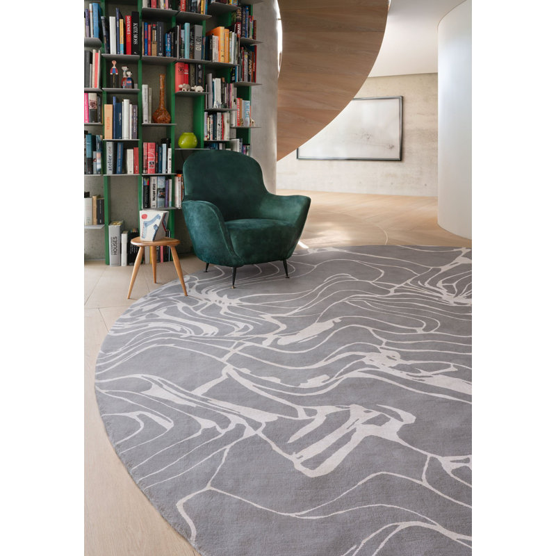 Flow Ice Round Area Rug, Round 8'