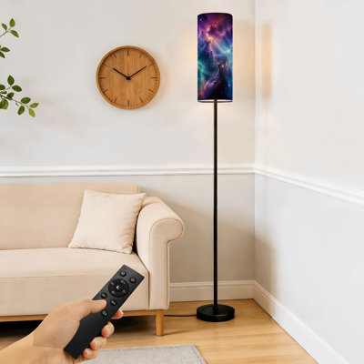 Floor Lamp  Galaxy Outer Space Colorful Nebula Star Field Night Sky Cloud Starry Dimmable Modern Standing Lamp with Remote Control Footswitch Bulb Lampshade Tall Pole Corner Lamp for Living Room Bedroom Office