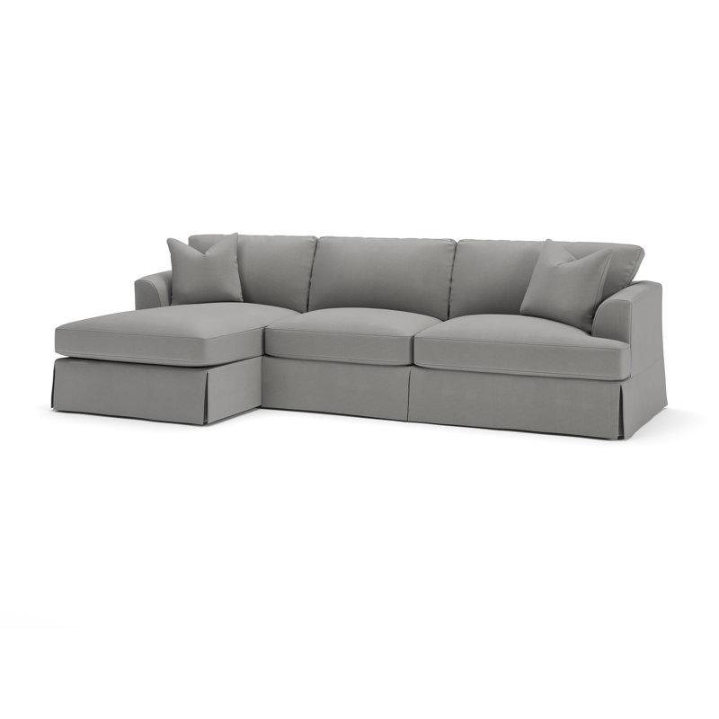 Lucia Chaise Sectional, Left Hand Facing, Bayou Light Gray Canvas
