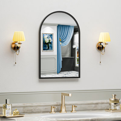 Miroir de salle de bain mat noir avec cadre en alliage d'aluminium, miroir de salle de bain mural