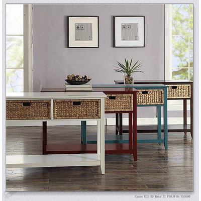 Teal Console Table With Bottom Shelf, Perfect For Modern Entryways And Living Rooms, Combining Style And Storage.