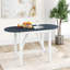 Ensemble de table de salle à manger à hauteur de comptoir en bois 3 pièces avec 2 chaises rembourrées-2105350575-2105350576