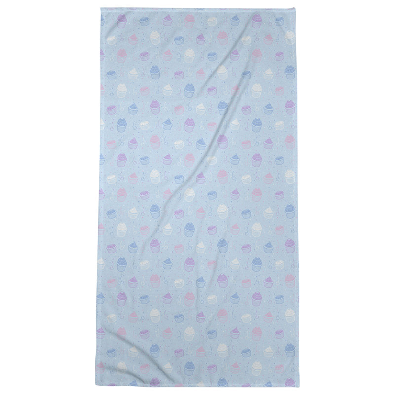 Serviette de bain classique cupcake, Alternance de bleu