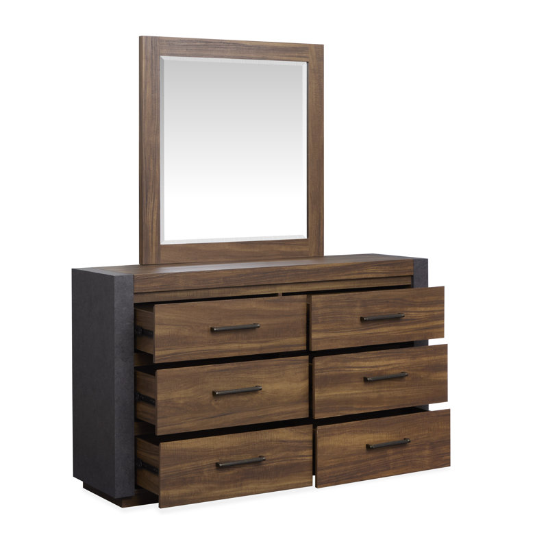Double Drawer Dresser With Paper Mirror