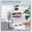 Armoire de rangement blanche avec bols surélevés