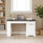 55" Modern Fluted Office Desk With Storage Cabinet & Drawers (Not Include Stools)-535905267